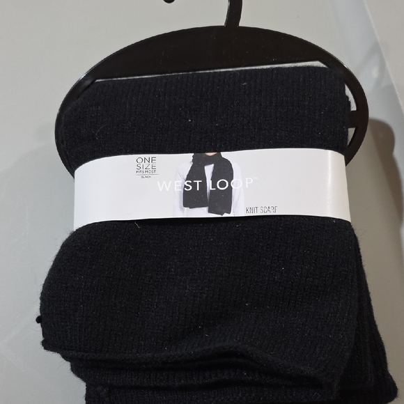 west loop Accessories - West Loop Classic Black Knit Scarf